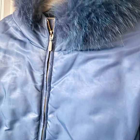 1 Madison Blue Down Jacket with Fur Trim - Picture 3 of 8